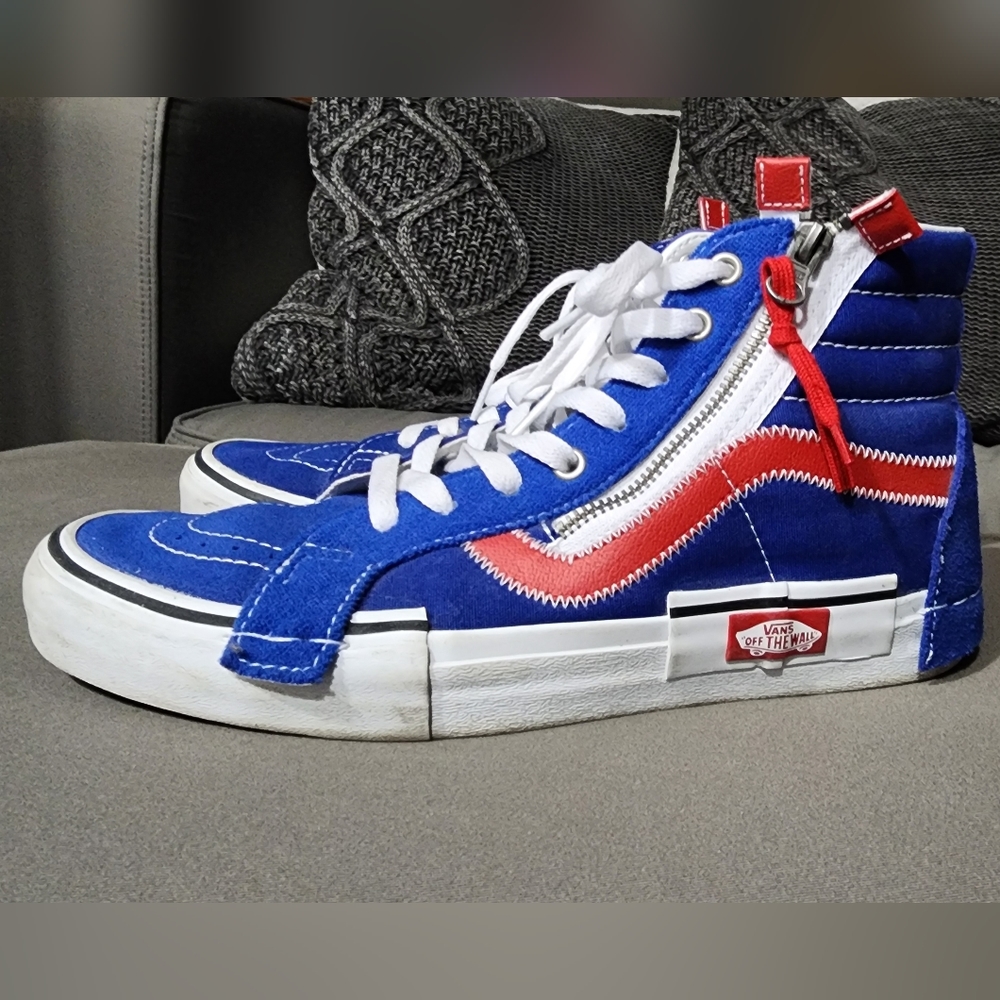Vans SK8 HI REISSUE Cap Surf The Web Zipper Skate Shoes Blue Men's size 9